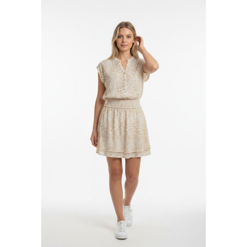 Rails Women's M Beige and White Zebra Print Dress